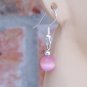 Cat's eye "Tin Cup" style set - silver with pink