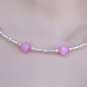 Cat's eye "Tin Cup" style set - silver with pink