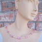 Cat's eye "Tin Cup" style set - silver with pink