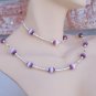 Cats eye "Tin Cup" style set - silver with purple