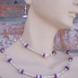 Cats eye "Tin Cup" style set - silver with purple