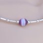 Cats eye "Tin Cup" style set - silver with purple