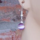 Cats eye "Tin Cup" style set - silver with purple