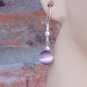 Cats eye "Tin Cup" style set - silver with purple