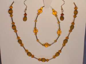 Amber glass "Tin Cup" style set