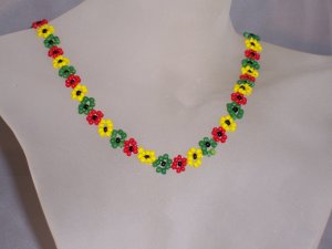Rasta Daisies necklace