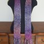 Berry tones boucle scarf with fringe