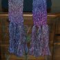 Berry tones boucle scarf with fringe