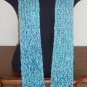Blue tones boucle scarf with pockets!