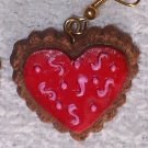 Red with pink squiggles n dots earrings