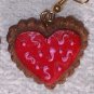 Red with pink squiggles n dots earrings