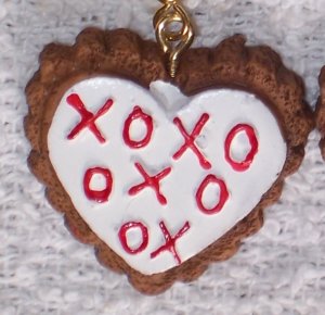 White and Red "Hugs n Kisses" earrings