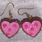 Pink with red swirls earrings