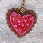 Red with pink hearts n dots earrings