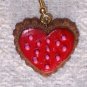 Red with pink dots earrings