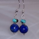 Lapis Lazuli, turquoise and sterling earrings