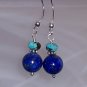Lapis Lazuli, turquoise and sterling earrings