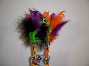 Spooky Pens - set of 5 Halloween Feather pens