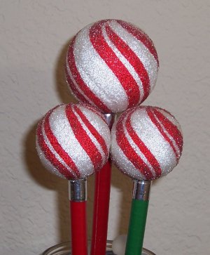 Peppermint Twist Globe Pens - set of 3