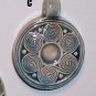 Blue ceramic pendant- Celtic Spirals