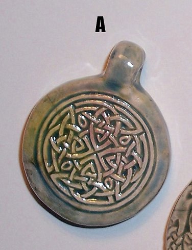 Blue ceramic pendant- Complex Celtic Knot