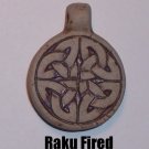Raku ceramic pendant- Simple Celtic Knot