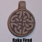 Raku ceramic pendant- Simple Celtic Knot