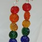 Rainbow Floral Glass Earrings