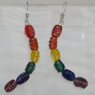 Curved Rainbow Barrel Earrings