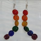 Curved Rainbow Flower Earrings