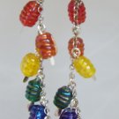 Rainbow Barrel Cluster Earrings