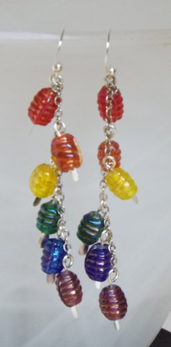 Rainbow Barrel Cluster Earrings