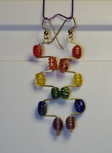 Rainbow Offset Dangle Earrings