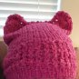 Knit Pussy Hat- Pink Boucle yarn
