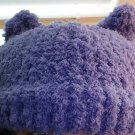 Knit Pussy Hat- Grape Color Fuzzy Yarn