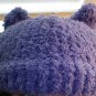 Knit Pussy Hat- Grape Color Fuzzy Yarn