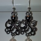 Octopus and Pearl Earrings