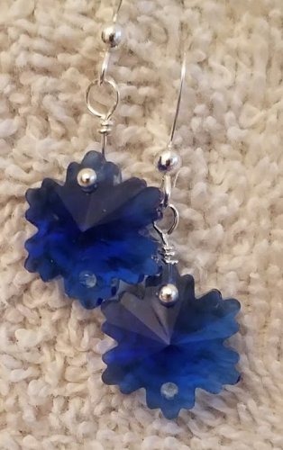 Blue Snowflake Earrings
