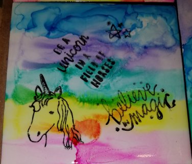 Let's Be Unicorns - set of 4 coasters