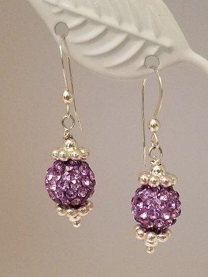 Sparkle Ball Earrings - Luton Lavender
