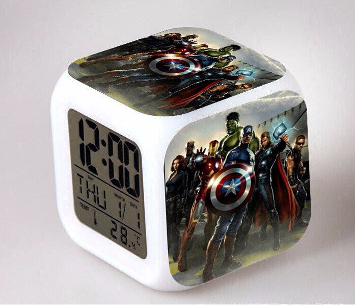 Marvel Avengers 22 LED clock Digital Alarm Clock Kids