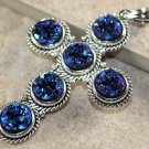 Silver Elegant Royal Blue Rainbow Titanium Druzy Cross PENDANT Silver Elegant Royal Blue Rainbow Titanium Druzy Cross PENDANT