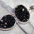 SILVER Vintage Style Black Titanium Druzy Drusy Pendant SILVER Vintage Style Black Titanium Druzy Drusy Pendant