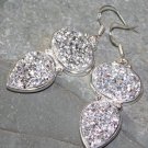 SILVER Vintage Style Shiny Silver Titanium Druzy Earrings