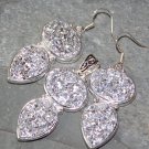 SILVER Vintage Style Dark Copper Titanium Druzy Pendant & Earrings Set SILVER Vintage Style Dark Copper Titanium Druzy Pendant & Earrings Set