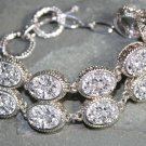 Silver Vintage Style Shiny Silver Titanium Druzy Bracelet
