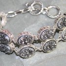 Silver Vintage Style Silver Gray Grey Titanium Druzy Bracelet