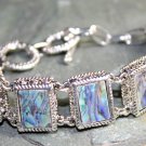 Silver Vintage Style Abalone Shell Rectangular Bracelet Silver Vintage Style Abalone Shell Rectangular Bracelet