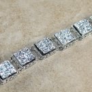 Silver Vintage Style Shiny Silver Titanium Druzy Square Bracelet