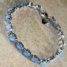 Silver Elegant Blue Fire Opal Round Bracelet